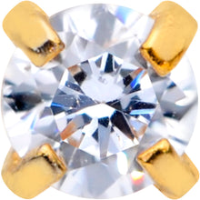 Load image into Gallery viewer, 20G 5/16 CZ Gem Gold PVD 2mm Threadless Push In Labret Tragus
