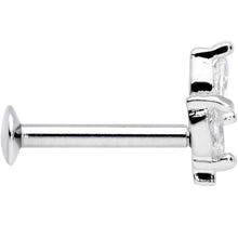Load image into Gallery viewer, 16G 5/16 CZ Gem Leaf Threadless Push In Labret Tragus
