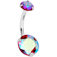 将图片加载到图库查看器，Red CZ Gem Duo Internally Threaded Belly Ring
