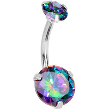 Load image into Gallery viewer, Vitrail CZ Gem Duo Internally Threaded Belly Ring
