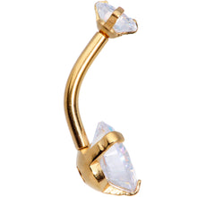 Load image into Gallery viewer, Aurora CZ Gem Gold Tone Duo Internally Threaded Belly Ring
