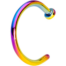 Load image into Gallery viewer, 18G 5/16 Rainbow PVD Implant Grade Titanium Disc Nose Hoop
