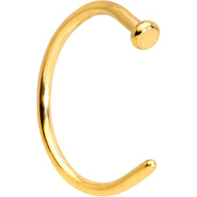 Load image into Gallery viewer, 18G 3/8 Gold Tone PVD Implant Grade Titanium Disc Nose Hoop
