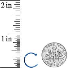 Load image into Gallery viewer, 20G 3/8 Blue PVD Implant Grade Titanium Disc Nose Hoop
