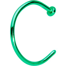 Load image into Gallery viewer, 20G 3/8 Green PVD Implant Grade Titanium Disc Nose Hoop
