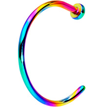 Load image into Gallery viewer, 20G 3/8 Rainbow PVD Implant Grade Titanium Disc Nose Hoop
