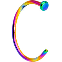 Load image into Gallery viewer, 20G 3/8 Rainbow PVD Implant Grade Titanium Disc Nose Hoop

