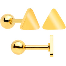 Load image into Gallery viewer, 18G Clear CZ Gem Gold Tone Heart Cartilage Tragus Set of 8
