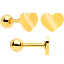 Load image into Gallery viewer, 18G Clear CZ Gem Gold Tone Heart Cartilage Tragus Set of 8

