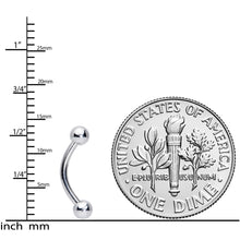 Load image into Gallery viewer, 16G 5/16 Stainless Steel Curved Eyebrow Rook Piercing
