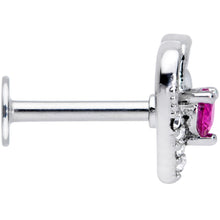 Load image into Gallery viewer, 16G 5/16 Clear Pink Gem Heart Valentines Day Labret Monroe Tragus
