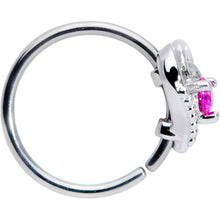 将图片加载到图库查看器，20G 5/16 Pink Gem Swirling Heart Valentine Nose Hoop
