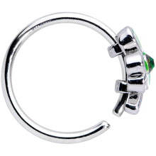 Load image into Gallery viewer, 20G 5/16 Black Gem Green Shamrock St Patricks Day Nose Hoop
