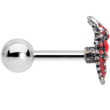 Load image into Gallery viewer, 16G 1/4 Red Atlantic Lobster Cartilage Tragus Earring
