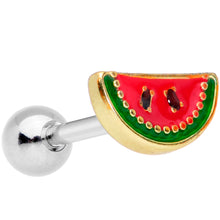 Load image into Gallery viewer, 16G 1/4 Red Green Tasty Fruit Watermelon Cartilage Tragus
