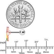 Load image into Gallery viewer, 16G 1/4 Clear CZ Gem Rose Gold Tone Glam Banana Cartilage Tragus
