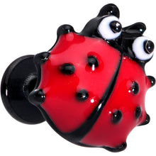 Load image into Gallery viewer, 16G 1/4 Black Insect Ladybug Labret Monroe Tragus
