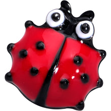 Load image into Gallery viewer, 16G 1/4 Black Insect Ladybug Labret Monroe Tragus
