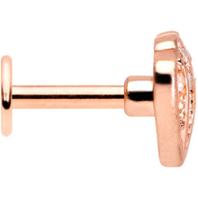 Load image into Gallery viewer, 16G 1/4 Clear Gem Rose Gold Tone Shell Labret Monroe Tragus
