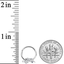 Load image into Gallery viewer, 16G 3/8 Clear Gem Elegant Swirl Hinged Segment Ring
