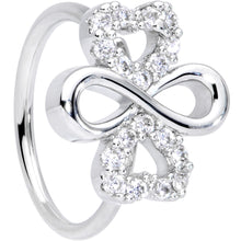 Load image into Gallery viewer, 20G 5/16 Clear Gem Heart Shamrock St Patricks Day Nose Hoop
