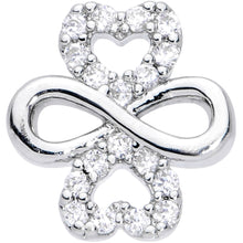 Load image into Gallery viewer, 20G 5/16 Clear Gem Heart Shamrock St Patricks Day Nose Hoop
