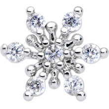 Load image into Gallery viewer, 16G 5/16 Clear CZ Gem Snowflake Christmas Labret Monroe Tragus
