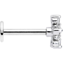 Load image into Gallery viewer, 16G 5/16 Clear CZ Gem Snowflake Christmas Labret Monroe Tragus
