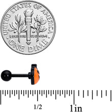 Load image into Gallery viewer, 16G 1/4 Orange Gem Halloween Bat Cartilage Tragus Set of 3
