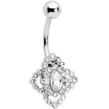 将图片加载到图库查看器，Clear Gem Retro Rosette Belly Ring
