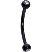 Load image into Gallery viewer, 16G 1/2 Clear Gem Ball End Black Curved Barbell
