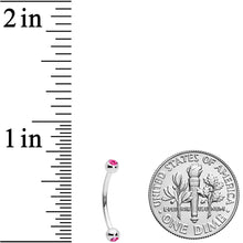 Load image into Gallery viewer, 16G 1/2 Pink Gem Ball End Curved Barbell
