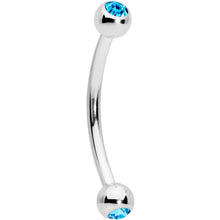 Load image into Gallery viewer, 16G 1/2 Aqua Gem Ball End Curved Barbell
