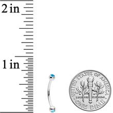 Load image into Gallery viewer, 16G 1/2 Aqua Gem Ball End Curved Barbell
