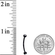 Load image into Gallery viewer, 16G 9/16 Clear Gem Ball End Black Curved Barbell
