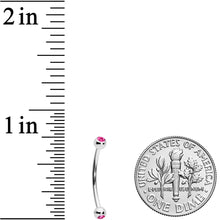 Load image into Gallery viewer, 16G 9/16 Pink Gem Ball End Curved Barbell
