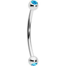 Load image into Gallery viewer, 16G 9/16 Aqua Gem Ball End Curved Barbell
