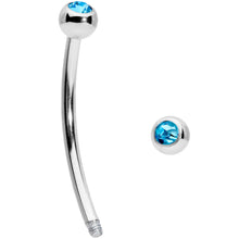 Load image into Gallery viewer, 16G 9/16 Aqua Gem Ball End Curved Barbell
