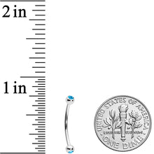 Load image into Gallery viewer, 16G 9/16 Aqua Gem Ball End Curved Barbell
