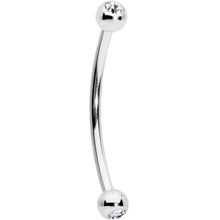 Load image into Gallery viewer, 16G 5/8 Clear Gem Ball End Curved Barbell

