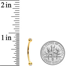 Load image into Gallery viewer, 16G 5/8 Clear Gem Ball End Gold Tone Curved Barbell

