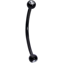 Load image into Gallery viewer, 16G 5/8 Clear Gem Ball End Black Curved Barbell
