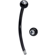 Load image into Gallery viewer, 16G 5/8 Clear Gem Ball End Black Curved Barbell
