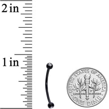 Load image into Gallery viewer, 16G 5/8 Clear Gem Ball End Black Curved Barbell
