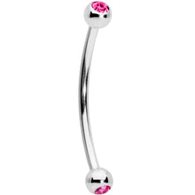 Load image into Gallery viewer, 16G 5/8 Pink Gem Ball End Curved Barbell
