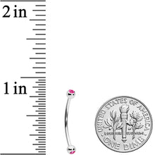 Load image into Gallery viewer, 16G 5/8 Pink Gem Ball End Curved Barbell
