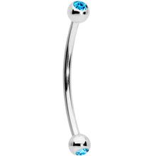 将图片加载到图库查看器，16G 5/8 Aqua Gem Ball End Curved Barbell
