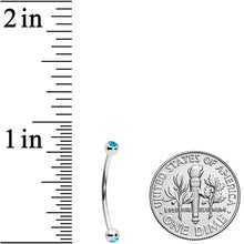 将图片加载到图库查看器，16G 5/8 Aqua Gem Ball End Curved Barbell
