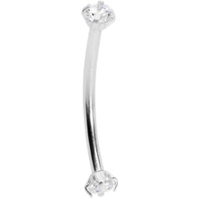 将图片加载到图库查看器，16G 9/16 Clear CZ Gem End Curved Barbell
