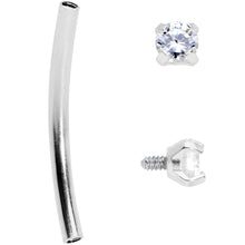将图片加载到图库查看器，16G 9/16 Clear CZ Gem End Curved Barbell
